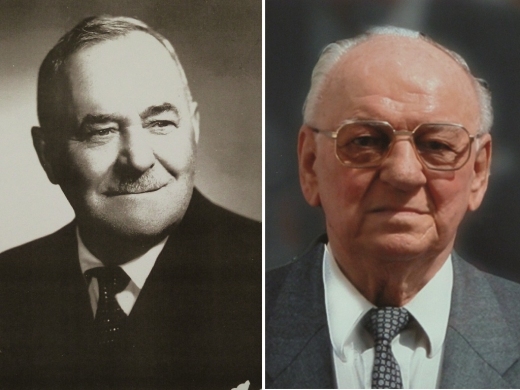Firmengründer Pankraz Schrüffer und sein Nachfolger Paul Weigel.
